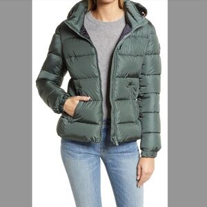 Save the Duck Women's Tess Hooded Water Repellent Puffer Jacket - Lead Green - M